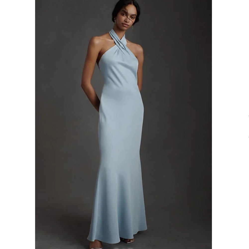 Bhldn Ruby Twist Halter - Light Blue Halter Cross… - image 1